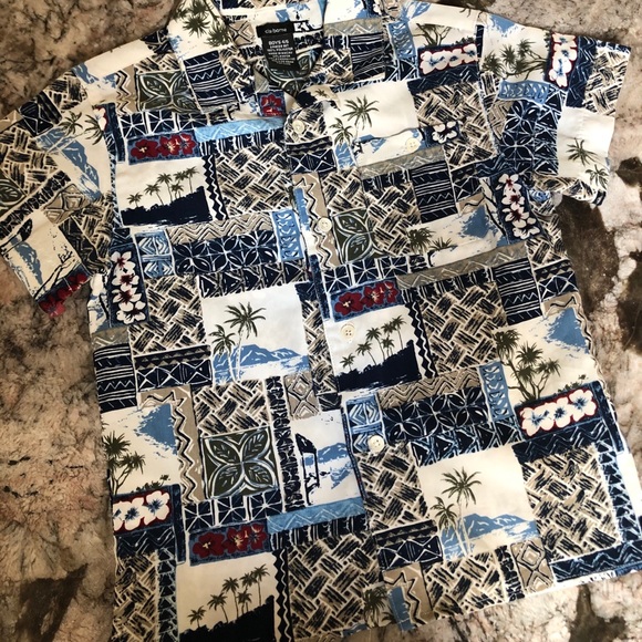 Claiborne Boys Hawaiian Print Button Down Sz 4/5 - Picture 2 of 5